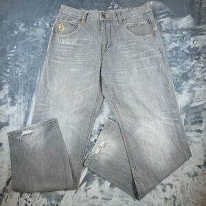 Eight 732 Mens Grey Selvedge Denim‎ Jeans  Streetwear Size 36x34 Distressed
